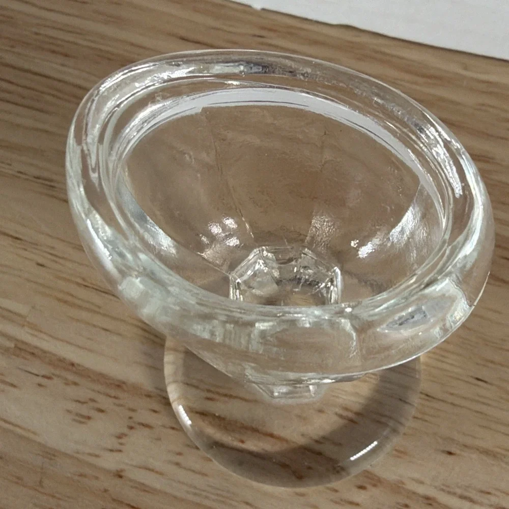 Eye Wash Cup Vintage Clear Glass Pedestal 8 Panel Marked G on Bottom